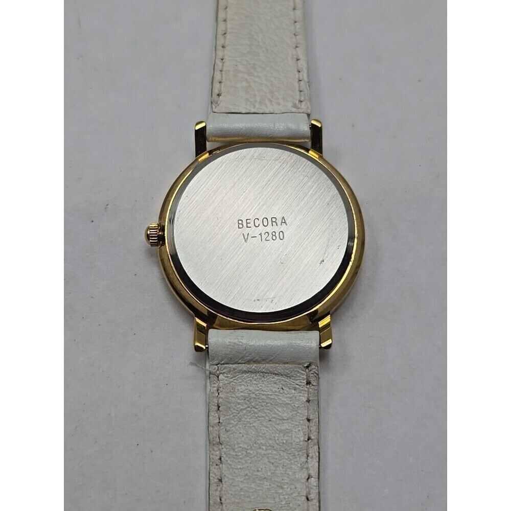 Womens Vintage Becora Gold Tone Watch Floating Rhinestones Crystals New Battery - Picture 11 of 11